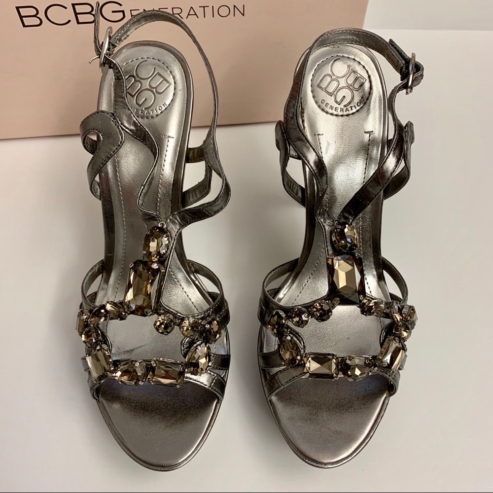 BCBGENERATION Metallic Gemstone Heels. SZ 7.5